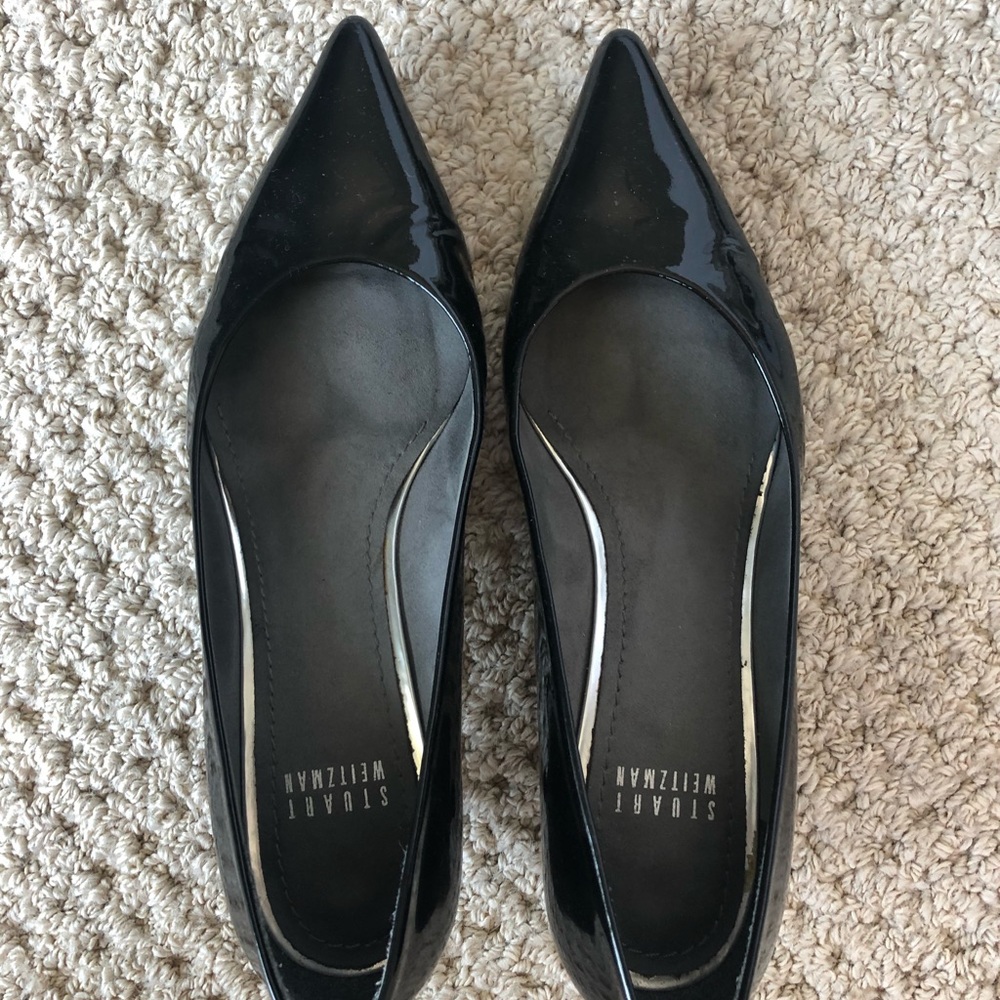Black Stuart Weitzman kitten heel
